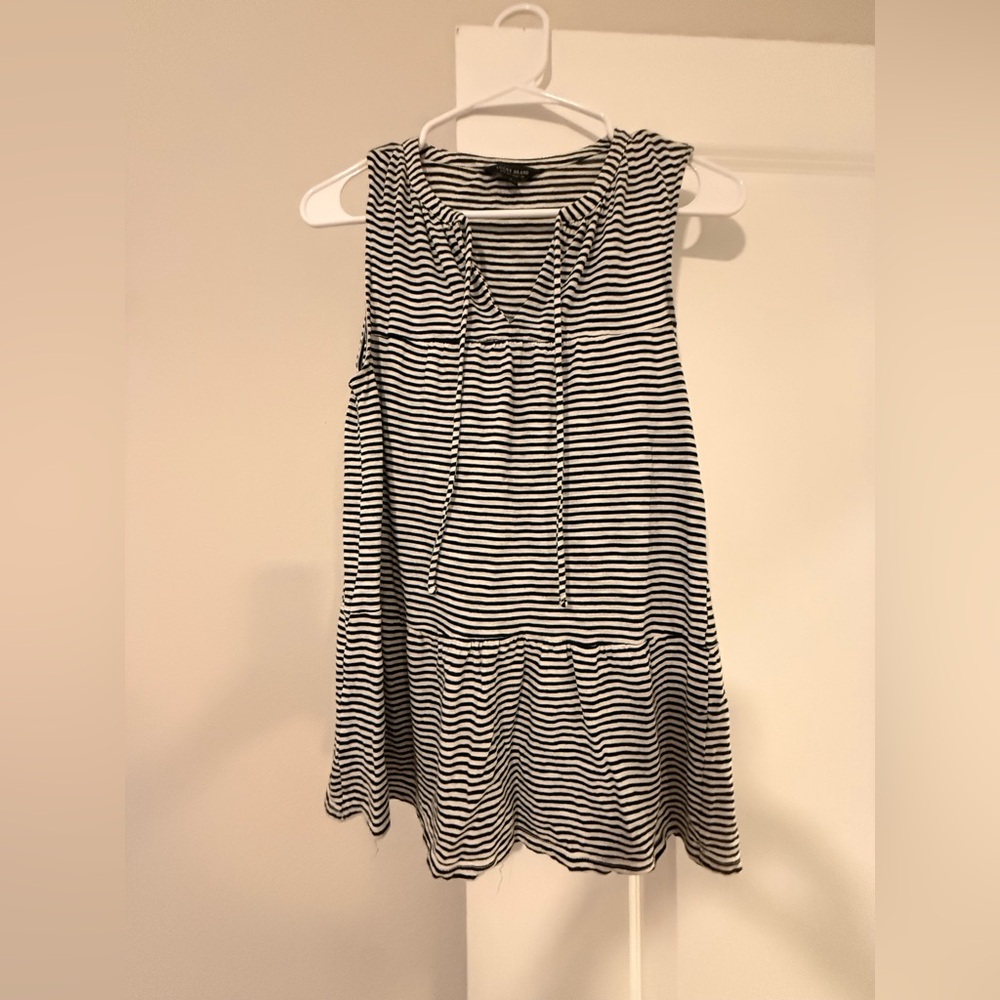 Lucky Brand Black and White Striped Top